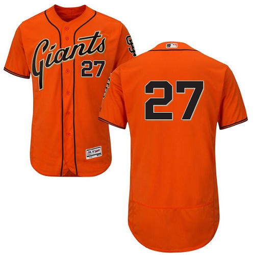 Giants #27 Juan Marichal Orange Flexbase Authentic Collection Stitched MLB Jersey
